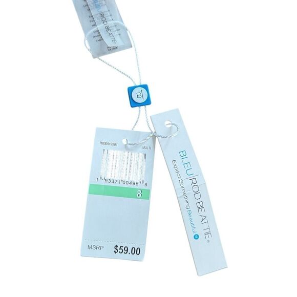 Bleu Rod Beattie Multi Rainbow Stripe Ruched Bikini Bottom 8 NWT - Picture 5 of 5